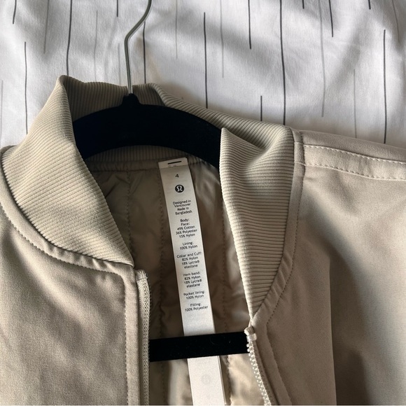 Lululemon Non Stop Bomber Jacket Raw Linen New Sz 4 - Picture 6 of 9